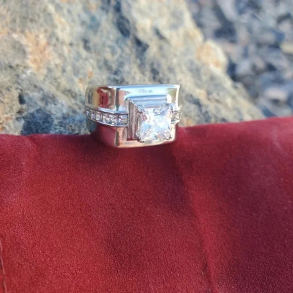 None Other - High Polished 2.00ct White Sapphire Ring sz 8